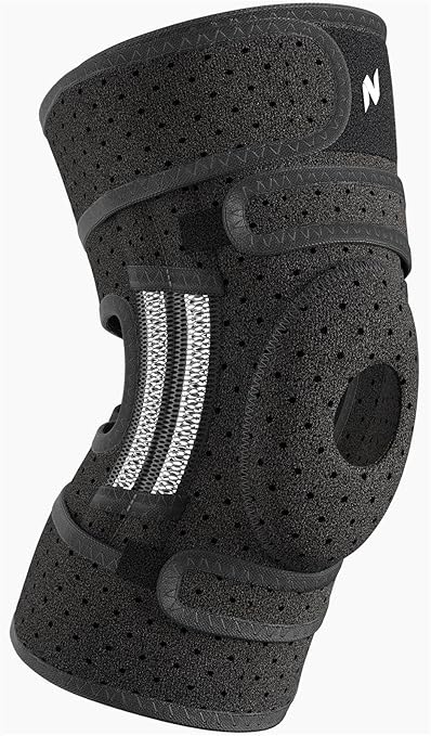 NEENCA ELITE Knee Brace for Men & Women - Open-Back Knee Support with Side Stabilizers & Patella Support for Meniscus Tear, Arthritis Pain, Injury Recovery, Running, Sports (Black, X-Large)