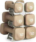 Tone Fitness Neoprene Dumbbell Set with Storage Rack – Non-Slip, Anti-Roll Hand Weights for Home Gym Workouts | 20 lb, 32 lb, & 50 lb Options