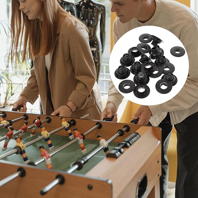 Table Foosball Bushings,10Pairs Table Football Board Bearings, Football Bearing Rods Foosball Table Machine Accessories, Foosball Table Shafts Covers Parts (Hole Diameter 16mm)