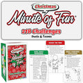 Funwares Minute of Fun Game - Minute to Win It Games for Kids, Adults, Teens, Families, Game Night, Gift for Home, Birthdays, or Travel. 2-12 Players! Xmas Edition - 218 Challenges