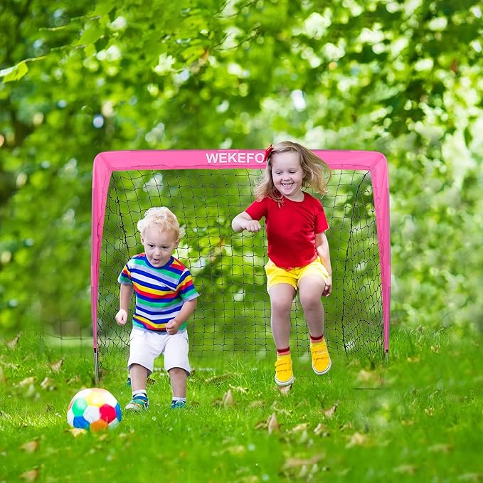 Soccer Goal with Carry Bag, 10/9MM Strengthen Pole, Arched Design, Kids Soccer Goals for Backyard Set 5x 3.1/3.6x2.7/2.9x2.4ft Portable Pop Up Soccer Nets for Toddler, Adults, Youth Games, Play, Gifts