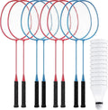 Woanger 8 Packs Badminton Rackets Set with 12 Badminton Racquets for Adult Backyard Gym Beach Outdoor Games