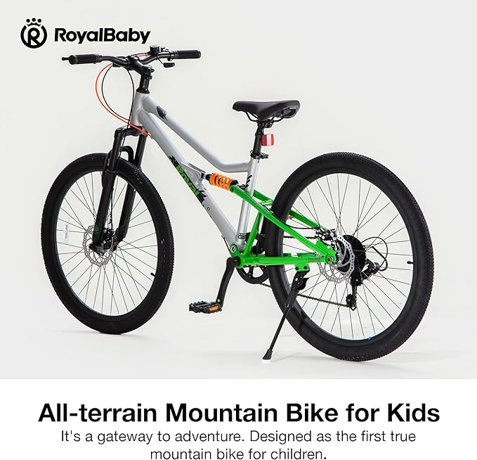 RoyalBaby Kids Mountain Bike for Boys and Girls, Ultra-Light Aluminum 20-24 Inch Wheel Bicycle for 6-14 Years Old Children, 7/21-Speeds Drivetrain