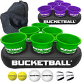 BucketBall | Team Color Edition | Party Pack (Green/Purple): Original Yard Pong Game: Best Camping, Beach, Lawn, Outdoor, Family, Adult, Tailgate, Jumbo, Giant Game