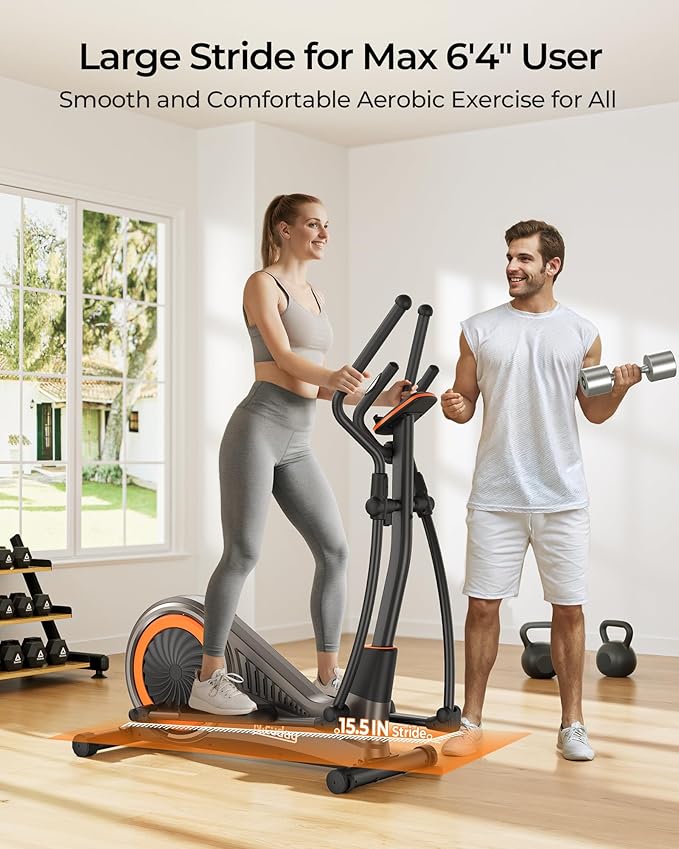 Niceday Elliptical Machine, Elliptical Exercise Machine for Home with Hyper-Quiet Magnetic Driving System, Elliptical Trainer with 15.5IN-20IN Stride, 16 Resistance Levels, 500LBS Loading Capacity