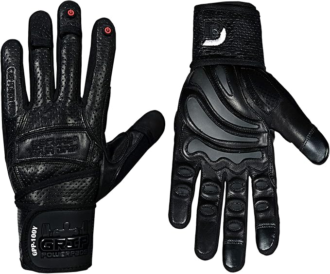 Elite Leather Gym Gloves with Built in 2" Wide Wrist Wraps Grip & Design for Weightlifting Power Lifting Bodybuilding & Strength Training Workout Exercises, Size : X-Large