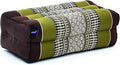 Leewadee Yoga Block – Floor Cushion for Yoga Practice, Meditation Seat Cushion for Workouts Filled with Kapok, 14 x 7 x 5 inches, Brown Green