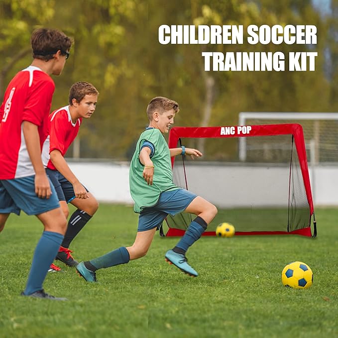Portable Pop Up Soccer Goal for Kids Trainning and Family Game Foldable Soocer Net for Backyard with Carrying Case
