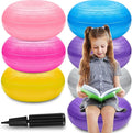 Lewtemi 6 Pcs Flexible Seating for Classroom Elementary 20 Inch Yoga Ball Chairs Large Inflatable Donut Exercise Ball Chair Stability Balance Trainer with Inflator for Kids Student(Mixed Color)