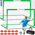 Soccer Goal, 2 of 6'x4' Kids Soccer Goals for Backyard Set, Portable Pop Up Soccer Net, Practice Soccer Training Equipment with Ball, Cones for Toddler,Youth Sports Outdoor Games Yard Play
