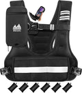 Adjustable Weighted Vest, 4-10lb/11-20lb Body Weight Vest with Touchscreen Phone Holder & 6 Ironsand Weights for Women & Men, Workout Equipment for Weight Loss, Fitness, Walking, Running, Cardio, Strength Training