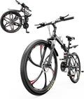 26 inch Folding Mountain Bike, Carbon Steel Frame and 21 Speed, Double Disc Brake and Dual Suspension Folding Bike for Adults/Men/Women, Easy Assembly Bicycle(Black/Green/Orange)