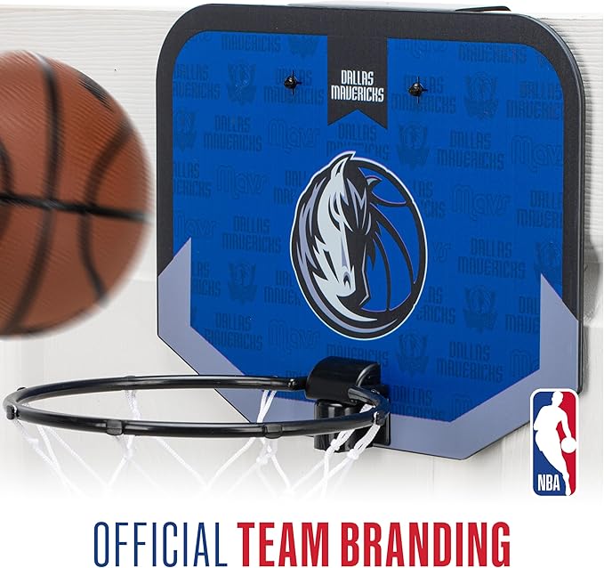 Franklin Sports NBA Team Over The Door Basketball Hoop - Kids Indoor Mini Basketball Hoop with Basketball - NBA Fan Shop Mini Hoop for Bedroom & Office