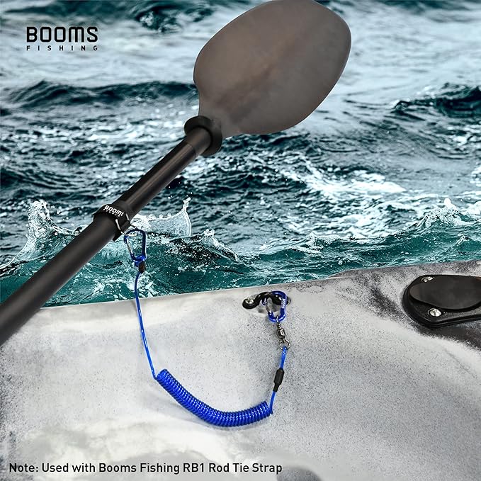 Booms Fishing T02 Fishing Pole Tether, Kayak Paddle Leash, Paddle Board Fishing Accessories, Heavy Duty Fishing Lanyard for Fishing Tools/Rods/Paddles