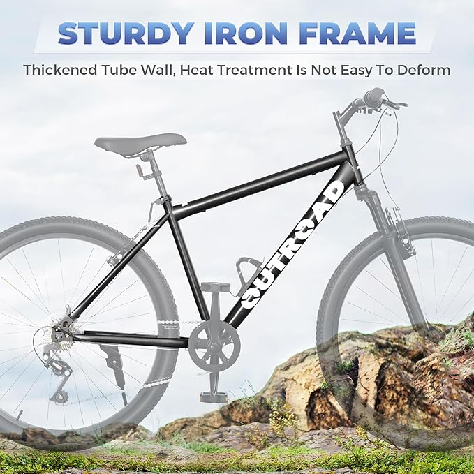 26 inch Mountain Bike with Lightweight Cycling Bicycles, Dual Disc/V Brake,Metal Frame Bicycle for Men and Women, Adult