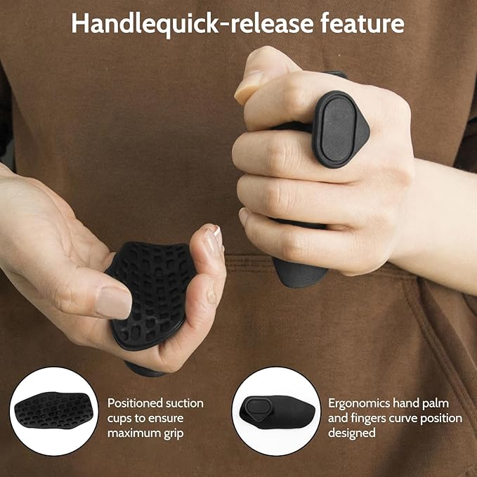 Weight Lifting Grips for Men & Women - Non-Slip Gym Grips with Cooling Towel, Ergonomic Workout Gloves for Weightlifting