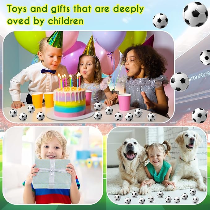 Blulu 64 Pcs Mini Soccer Stress Balls Bulk 1. 6 Inch Small Foam Balls for Kids Stress Relief Relaxation Soccer Party Favors Sport Team Gifts Party Bags Fillers Decoration School Carnival Reward