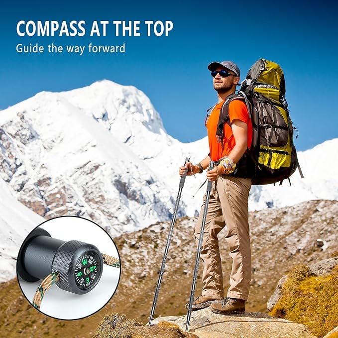 Hiking Pole Detachable Lightweight for Hiking Stick Walking Pole for Man Women
