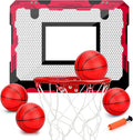 Indoor Mini Basketball Hoop Set, Upgrade Wall Mount Basketball Hoop for Wall Yard Outdoor, Over Door Room Hoops Game with 4 Balls Shatter Resistant Backboard -Complete Accessories Included