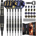IgnatGames Premium Soft Tip Darts – 6/12 Pack Brass Barrels with Aluminum Shafts, 16 GlideXPro Flight Set, Tool Kit, Giftable Case & 100 Extra Tips