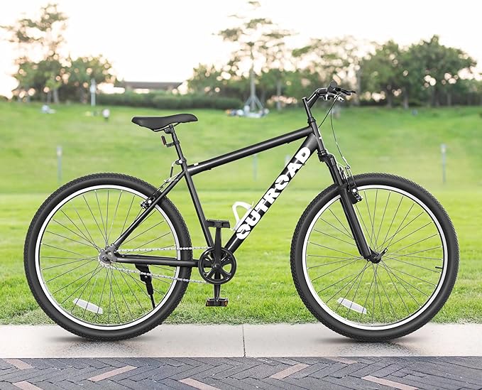 26 Inch Mountain Bike, High-Carbon Steel/Dual V Brake, Adjustable Ergonomic Seat Commuting Bike for Men Women Adult, Black, Grey