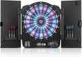 Electronic Dart Board Cabinet Set, Illuminated Target Dartboard for Adults Kids, 48 Games with 315 Variations Soft Tip Digital Dartboard Cabinets with 6 Darts, 100PCS Soft Tips