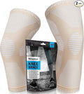 POWERLIX Knee Compression Sleeve (Pair) - Best Knee Brace for Knee Pain for Men & Women – Knee Support for Running, Basketball, Volleyball, Weightlifting, Gym, Workout, Sports