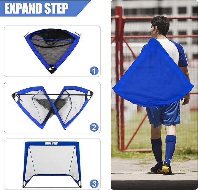 Portable Pop Up Soccer Goal for Kids Trainning and Family Game Foldable Soocer Net for Backyard with Carrying Case
