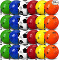 24 Pack Operation Christmas Deflated Soccer Balls with Pump Bulk Items, Machine Stitched Soccer Ball for Outdoor Indoor Training Sports, Birthday Gift Party Supplies