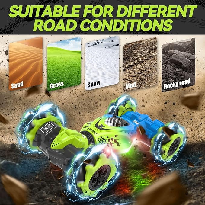 Dysaim Gesture RC Car Hand Controlled Stunt Car for 6-12 yr Boys Girls, 2.4GHz Remote Control Gesture Sensor Toy Drift Twist with Light Music for Kids Birthday Xmas Gift