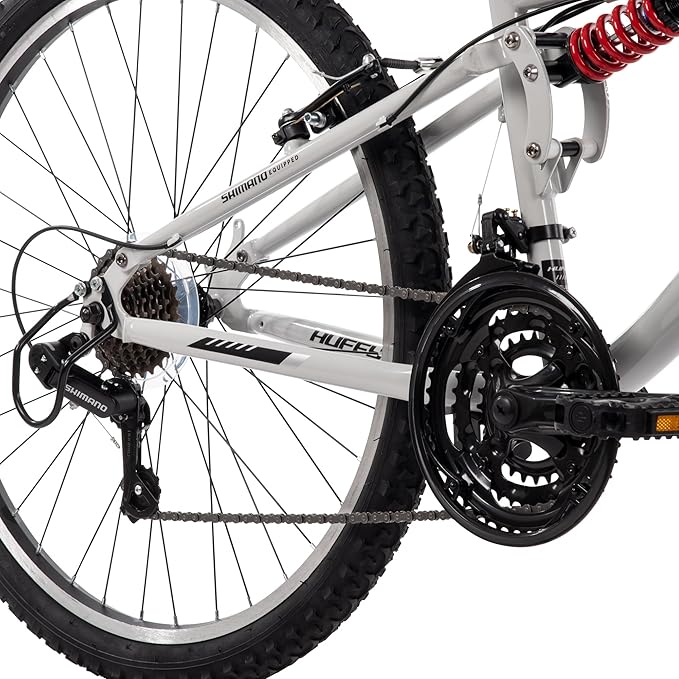 Huffy Stone Mountain Hardtail Mountain Bike for Boys/Girls/Men/Women, 20"/24"/26" Sizes, 6 or 21 Speed Shimano Twist Shifting, Front or Dual Suspension, Comfort Saddle, Sleek Colors