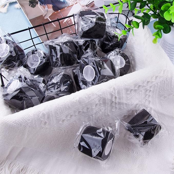 BQTQ 120 Rolls Self Adhesive 2 Inch Black Self Adherent Wrap Tape Sticky Bandage Athletic Wrap for Sports & Vet Wrist & Ankle Sprains