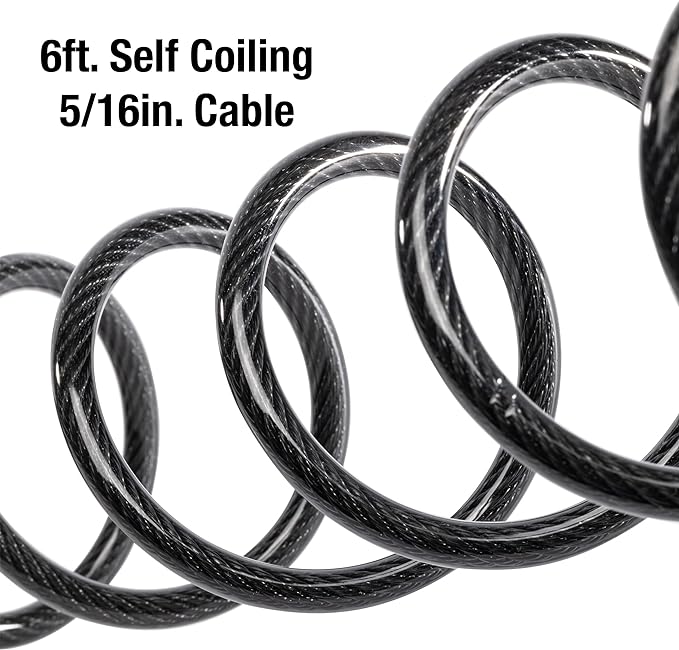 Master Lock Black Set Your Own Combination Bike Lock, Metal Cable Lock has a Weather Resistant Vinyl Coating for Outdoor Equipment, Bicycles, 6 Feet Long, 8114D (Pack of 12)