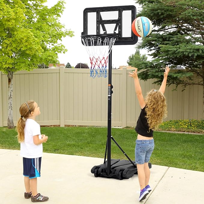 Basketball Hoop Outdoor 10FT Height Adjustable, Portable Basketball Goals & Hoops with PC Backboard and Large Water/Sand Base, Indoor Outdoor Basketball Hoop for Kids Youth Adults Backyard Driveway