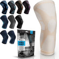POWERLIX Leg Sleeve - Best Knee Brace for Leg Pain for Men & Women Knee Support for Running, Basketball, Weightlifting, Gym, Workout, Sports Please Check Sizing Chart (Nude, Small)