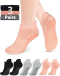 AURUZA Grip Socks for Women Men Pilates Grip Socks Non Slip Yoga Sock with Grips for Barre Barefoot Hospital Grippy Sock