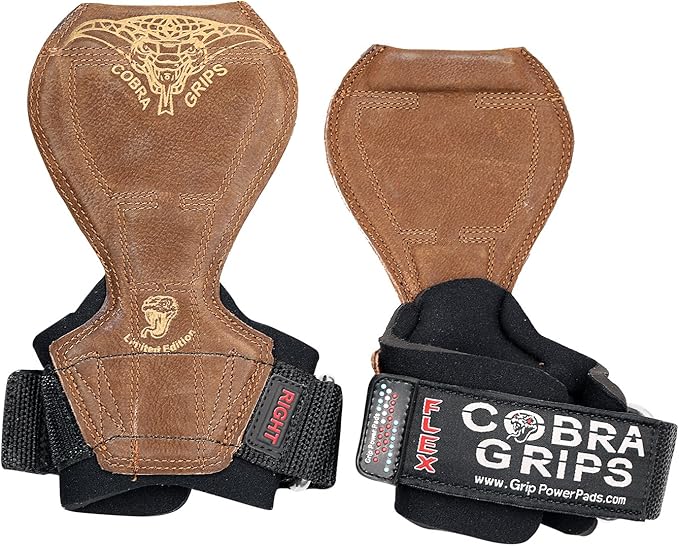 2018 Cobra Grips Flex Model Weight Lifting Gloves Heavy Duty Straps Alternative Power Lifting Hooks for Deadlifts with Padded Wrist Wrap Support Bodybuilding