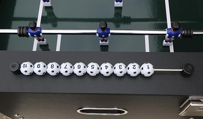 54" Foosball Table - Soccer Table Game for Home/Office, Foosball Table with Levelers, Heavy Duty MDF & Steel Construction with Chrome Players - Includes 4 Balls (Black)