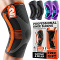 DR. BRACE ELITE Knee Brace with Size Stabilizer (2 Pack) Knee Brace for Women & Men, Workout, Sports, Daily Knee Compression Sleeve for Maximum Knee Pain Support & Fast Recovery (Mars, Large)