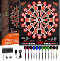 Electronic Dartboard, Electric Dart Boards for Adults,Electronic Scoreboard, Light-Up Led Display, 12 Darts Soft Tip Professional Dart Board and Extra Tips, Up to 8 Players