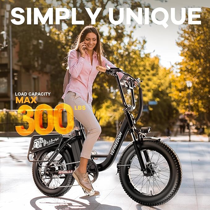 1500W Peak Electric Bike for Adults, 48V 20Ah Removable Battery Max Range 80Miles & 30MPH Electric Bicycle, 20''×4.0" Fat Tire Ebike,Fast Cargo Ebikes,Commute Mountain E-Bike UL Certified