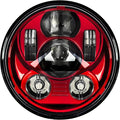 Eagle Lights 5.75 inch Red LED Projection Headlight - Generation III for Harley Sportster, Indian Scout (Red)