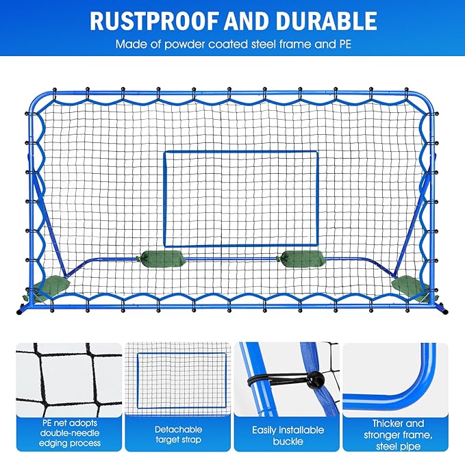 Soccer Rebounder Net, Quick-Switch Angle Soccer Training for Control, Passing Practice, Easy Setup Rebounder Gifts Aids & Equipment for Kids,Teens & Adults