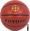 KUYOTQ Kids Toddler Youth Adult Size 3/4/5/6/7 Basketball 22/25.5/27.5/28.5/29.5" Thickened Rubber or Faux Leather Basketball for Boys Girls (Deflated)