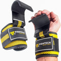 Premium Weight Lifting Hooks (Pair) - Heavy Duty Hand Grip and Wrist Straps Support - 9 mm Neoprene Padded for Deadlifts, Pull Ups, and Shrugs - Durable Workout Accessories for Men and Women