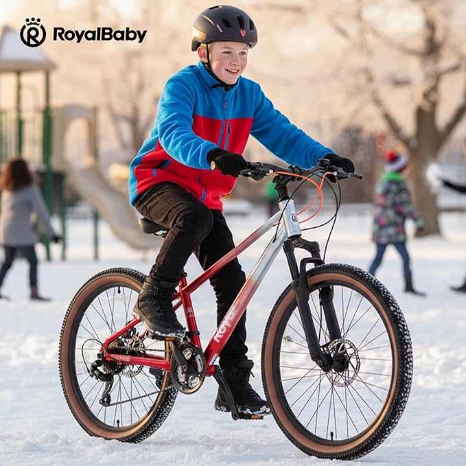 RoyalBaby Kids Mountain Bike for Boys and Girls, Ultra-Light Aluminum 20-24 Inch Wheel Bicycle for 6-14 Years Old Children, 7/21-Speeds Drivetrain