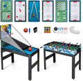 GYMAX Multi Game Table 48", 14 in 1 Combo Game Table w/Basketball, Billiards, Foosball, Ping Pong, Hockey, Shuffleboard, Bowling, Chess, Checkers, Backgammon, Tic Tac Toe for Game Room, Family Night