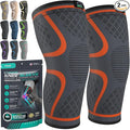 Modvel Compression Knee Brace for Women & Men, 2-Pack Knee Brace for Running Knee Pain, Knee Support Compression Sleeve, Workout Sports Knee Braces for Meniscus Tear, ACL & Arthritis Pain Relief