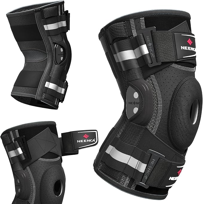 NEENCA Professional Knee Brace for Knee Pain, Hinged Knee Support with Patented X-Strap Fixing System, Medical for Pain Relief, Arthritis, Meniscus Tear, ACL, PCL, MCL, Runner, Sport