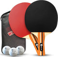 JP WinLook Ping Pong Paddles Sets - Portable Table Tennis Paddle Set with Ping Pong Paddles Professional Case & Ping Pong Balls - Premium Table Tennis Racket Player Set for Indoor & Outdoor Games